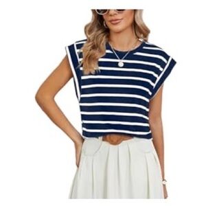 Vanfany Cap Sleeve Basic T-Shirt Loose Fit